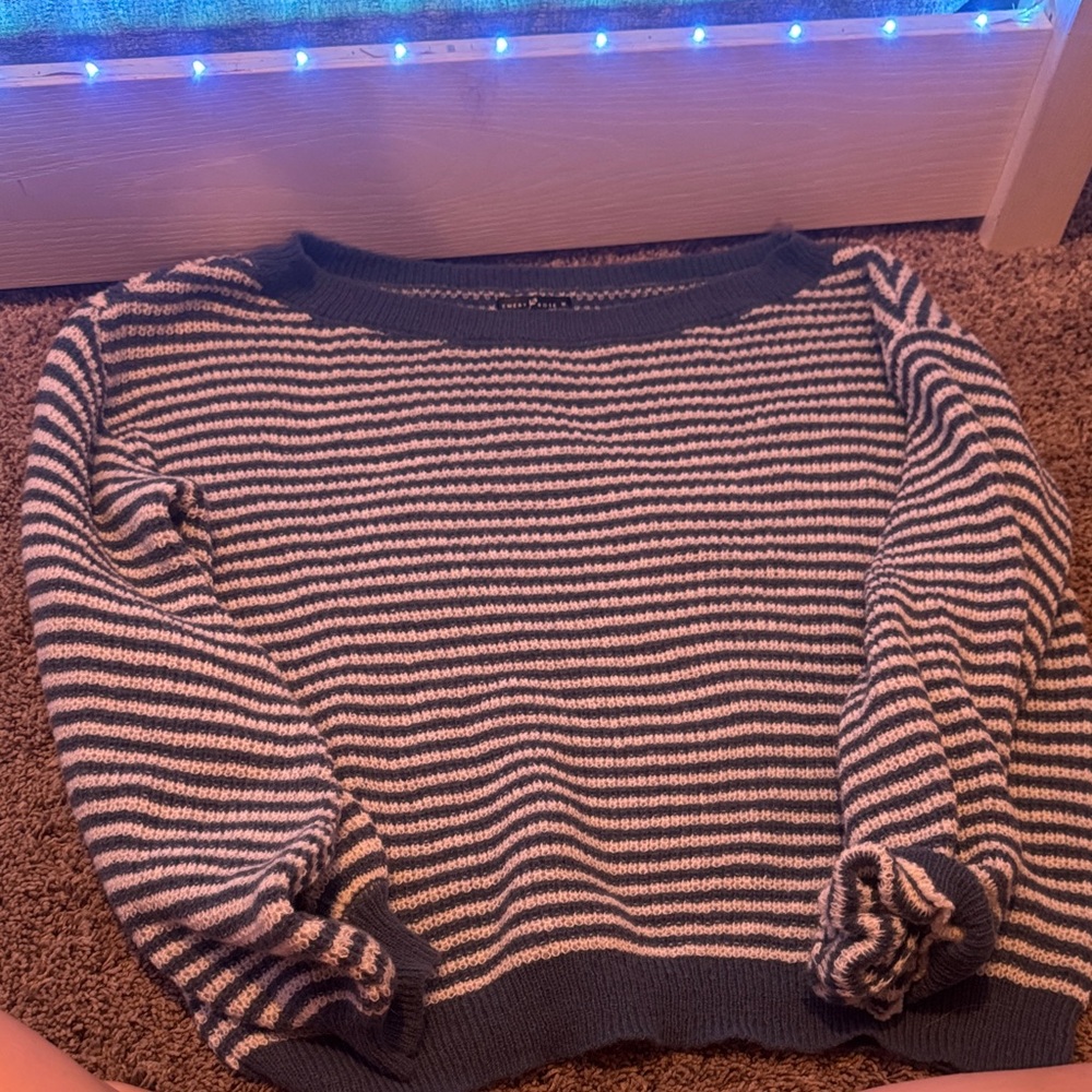 Striped Blue and White Women's Sweater